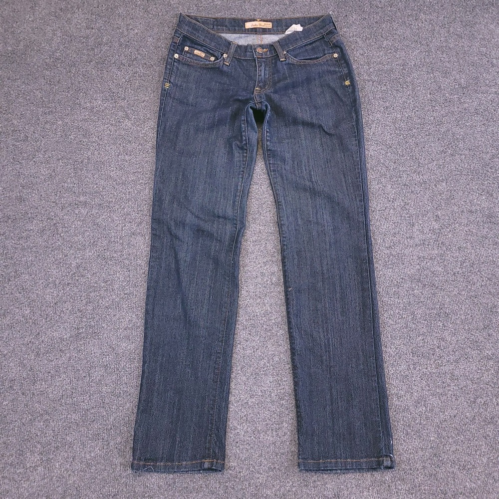 Judy Blue Jeans Womens Sz 5 (30x31.5) Low Rise Stretch Back Flaps Raw Retro Y2K